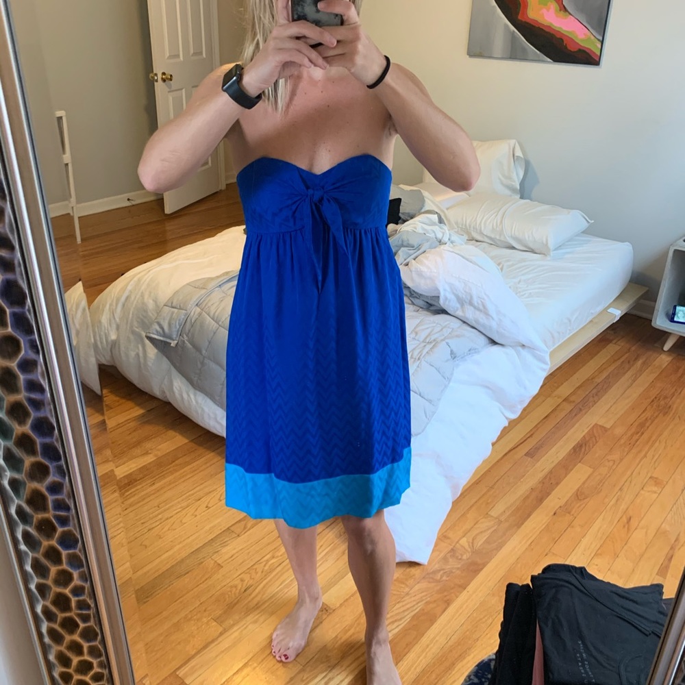 NWT Shoshanna blue strapless dress, size 8